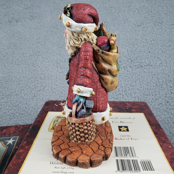 Vintage Old glory collection Santa Basket Of Toys Figurine by Lisa Blowers - Picture 4 of 13